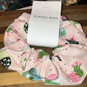 Cactus Scrunchie Hair Band Handmade Artisan Made washable Hair Bow